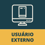 Um quadrado azul escuro com uma listra amarela em baixo e no centro um ícone de um monitor com uma folha de papel