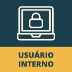Um quadrado azul escuro com uma listra amarela em baixo e no centro um ícone de um notebook aberto e na tela um cadeado fechado